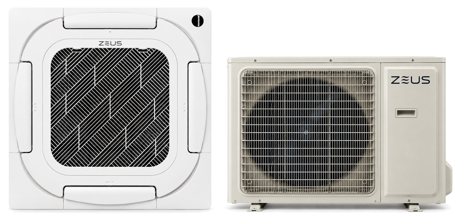 ZEUS Business ceiling cassette air conditioner set 12000 BTU, indoor + outdoor unit